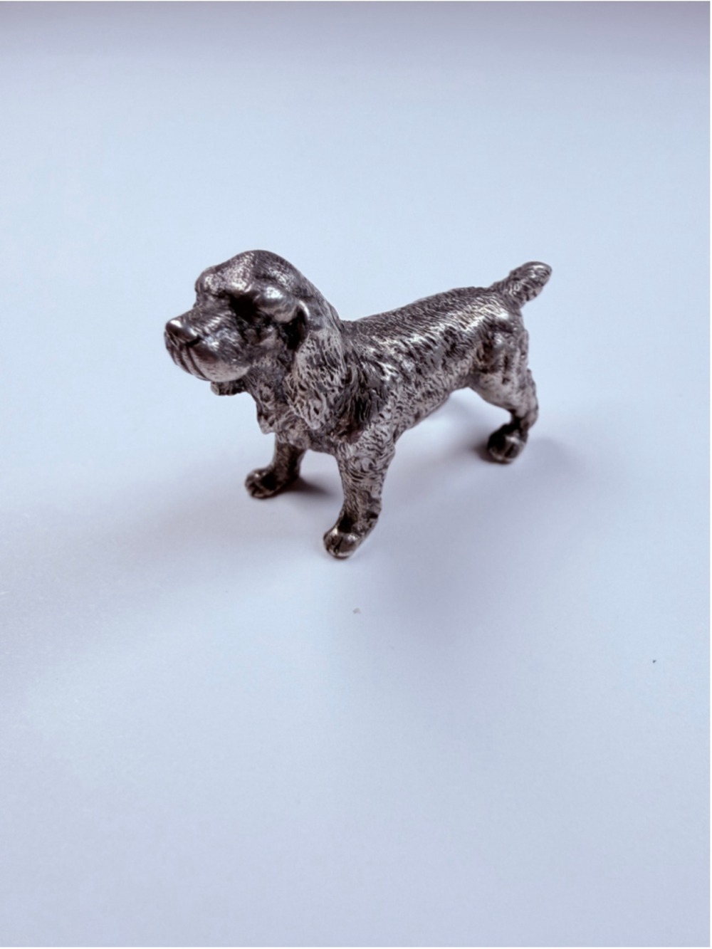 Cocker Spaniel 3D Miniature Figurine Sculpture 925 Sterling Silver Vintage